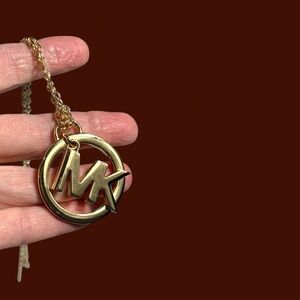 Michael Kors Gold Logo Circle Necklace